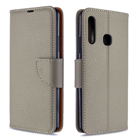 Coque Portefeuille Livre Cuir Etui Clapet B06F pour Samsung Galaxy A70E Gris