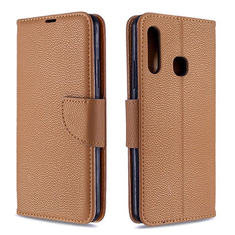 Coque Portefeuille Livre Cuir Etui Clapet B06F pour Samsung Galaxy A70E Marron