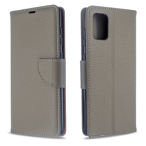 Coque Portefeuille Livre Cuir Etui Clapet B06F pour Samsung Galaxy A71 4G A715 Gris