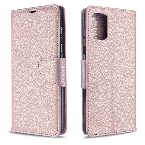 Coque Portefeuille Livre Cuir Etui Clapet B06F pour Samsung Galaxy A71 4G A715 Or Rose