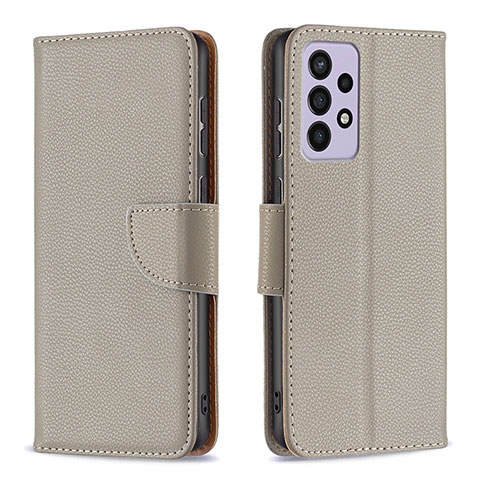 Coque Portefeuille Livre Cuir Etui Clapet B06F pour Samsung Galaxy A73 5G Gris