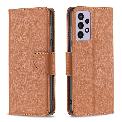 Coque Portefeuille Livre Cuir Etui Clapet B06F pour Samsung Galaxy A73 5G Marron