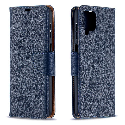 Coque Portefeuille Livre Cuir Etui Clapet B06F pour Samsung Galaxy F12 Bleu