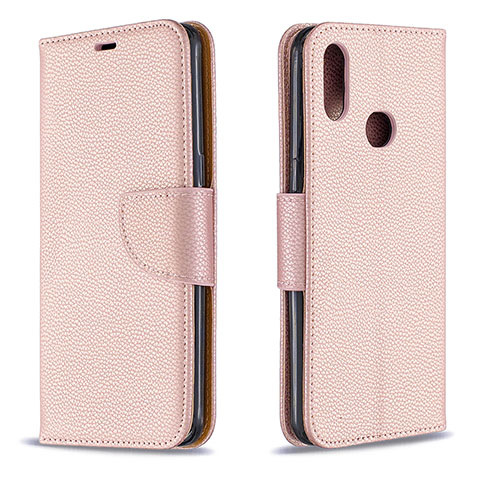 Coque Portefeuille Livre Cuir Etui Clapet B06F pour Samsung Galaxy M01s Or Rose