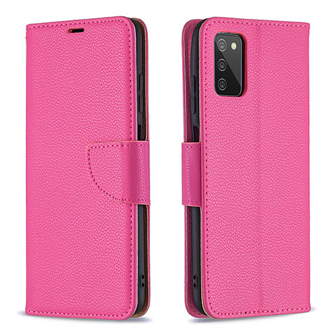 Coque Portefeuille Livre Cuir Etui Clapet B06F pour Samsung Galaxy M02s Rose Rouge