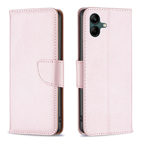 Coque Portefeuille Livre Cuir Etui Clapet B06F pour Samsung Galaxy M04 Or Rose