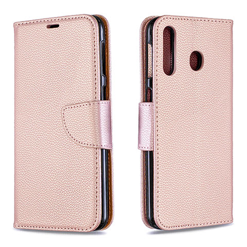 Coque Portefeuille Livre Cuir Etui Clapet B06F pour Samsung Galaxy M30 Or Rose