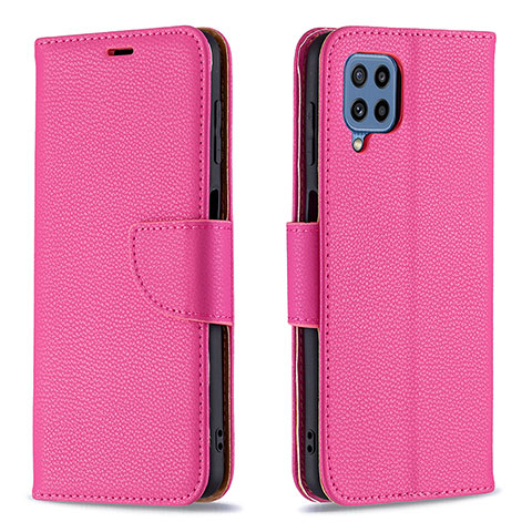 Coque Portefeuille Livre Cuir Etui Clapet B06F pour Samsung Galaxy M32 4G Rose Rouge