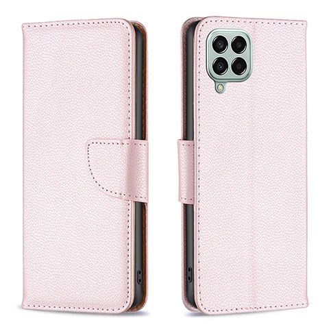 Coque Portefeuille Livre Cuir Etui Clapet B06F pour Samsung Galaxy M33 5G Or Rose