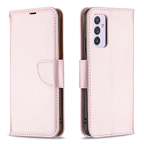 Coque Portefeuille Livre Cuir Etui Clapet B06F pour Samsung Galaxy Quantum2 5G Or Rose