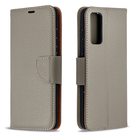 Coque Portefeuille Livre Cuir Etui Clapet B06F pour Samsung Galaxy S20 FE 4G Gris