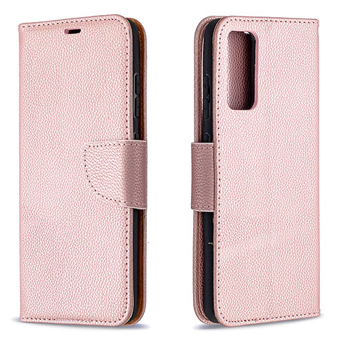 Coque Portefeuille Livre Cuir Etui Clapet B06F pour Samsung Galaxy S20 Lite 5G Or Rose