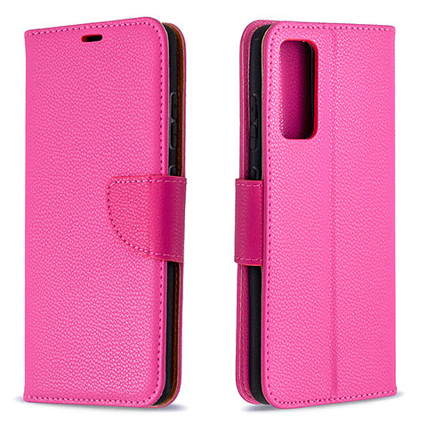 Coque Portefeuille Livre Cuir Etui Clapet B06F pour Samsung Galaxy S20 Lite 5G Rose Rouge