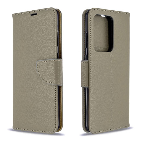 Coque Portefeuille Livre Cuir Etui Clapet B06F pour Samsung Galaxy S20 Plus 5G Gris