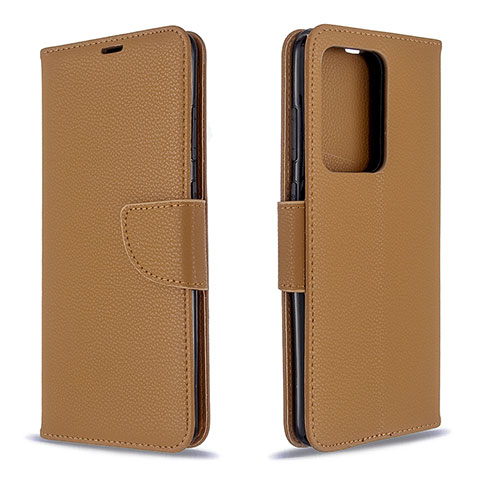 Coque Portefeuille Livre Cuir Etui Clapet B06F pour Samsung Galaxy S20 Plus 5G Marron