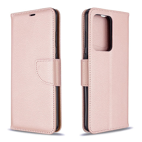 Coque Portefeuille Livre Cuir Etui Clapet B06F pour Samsung Galaxy S20 Plus Or Rose