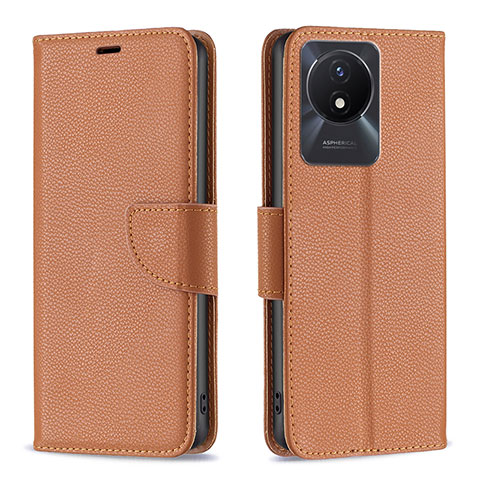 Coque Portefeuille Livre Cuir Etui Clapet B06F pour Vivo Y02 Marron