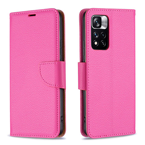 Coque Portefeuille Livre Cuir Etui Clapet B06F pour Xiaomi Mi 11i 5G (2022) Rose Rouge