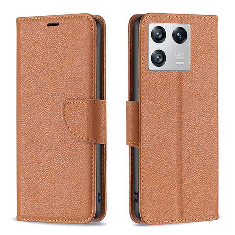 Coque Portefeuille Livre Cuir Etui Clapet B06F pour Xiaomi Mi 13 5G Marron