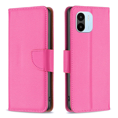 Coque Portefeuille Livre Cuir Etui Clapet B06F pour Xiaomi Poco C50 Rose Rouge