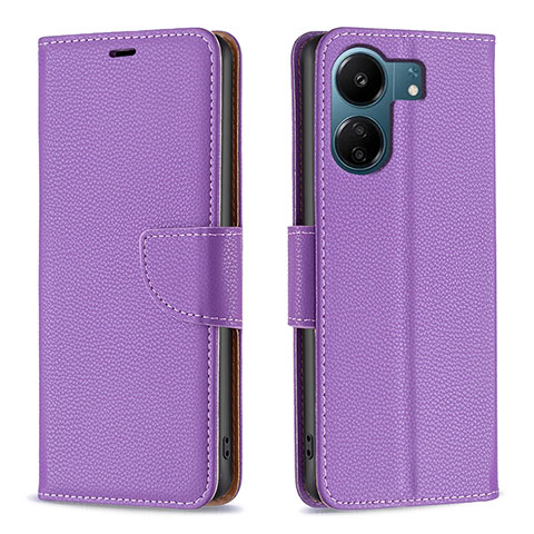 Coque Portefeuille Livre Cuir Etui Clapet B06F pour Xiaomi Poco C65 Violet