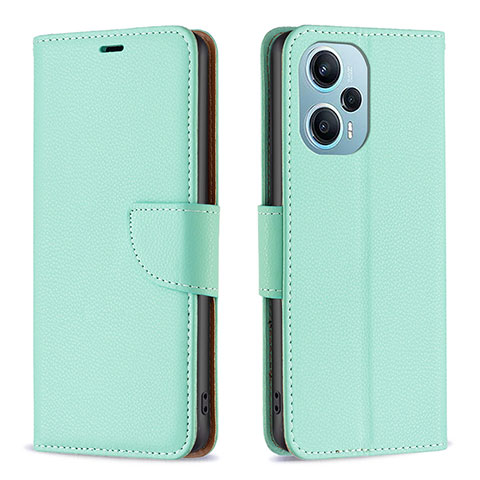 Coque Portefeuille Livre Cuir Etui Clapet B06F pour Xiaomi Poco F5 5G Vert