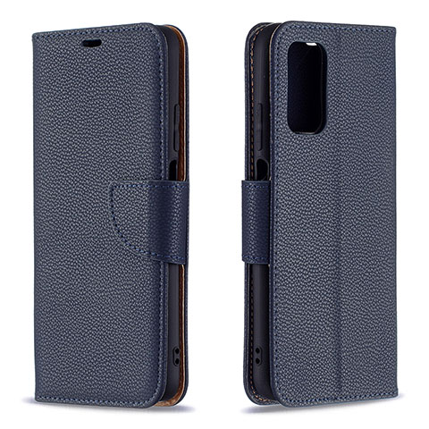 Coque Portefeuille Livre Cuir Etui Clapet B06F pour Xiaomi Poco M3 Bleu