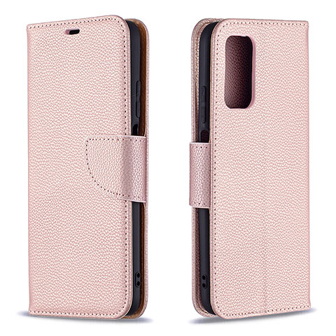 Coque Portefeuille Livre Cuir Etui Clapet B06F pour Xiaomi Poco M3 Or Rose