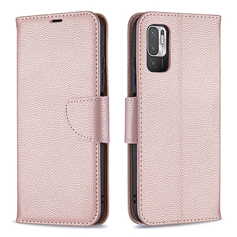 Coque Portefeuille Livre Cuir Etui Clapet B06F pour Xiaomi POCO M3 Pro 5G Or Rose