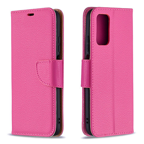 Coque Portefeuille Livre Cuir Etui Clapet B06F pour Xiaomi Poco M3 Rose Rouge