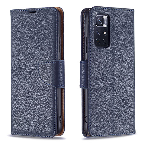 Coque Portefeuille Livre Cuir Etui Clapet B06F pour Xiaomi Poco M4 Pro 5G Bleu