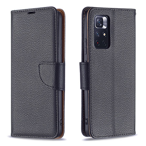 Coque Portefeuille Livre Cuir Etui Clapet B06F pour Xiaomi Poco M4 Pro 5G Noir