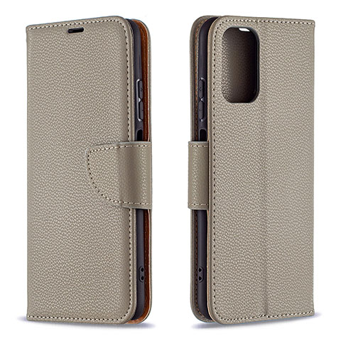 Coque Portefeuille Livre Cuir Etui Clapet B06F pour Xiaomi Poco M5S Gris