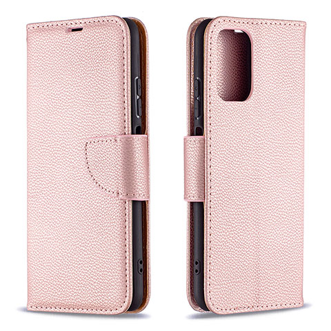 Coque Portefeuille Livre Cuir Etui Clapet B06F pour Xiaomi Poco M5S Or Rose