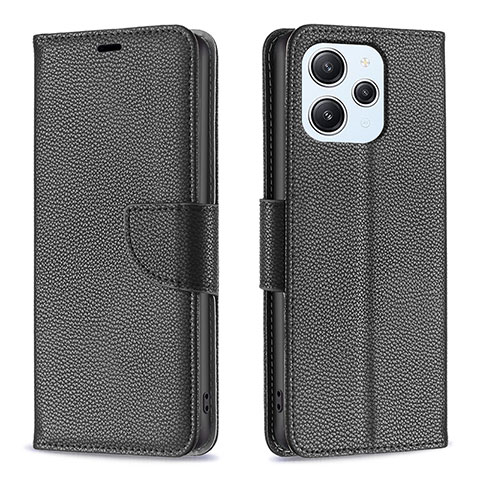 Coque Portefeuille Livre Cuir Etui Clapet B06F pour Xiaomi Redmi 12 4G Noir