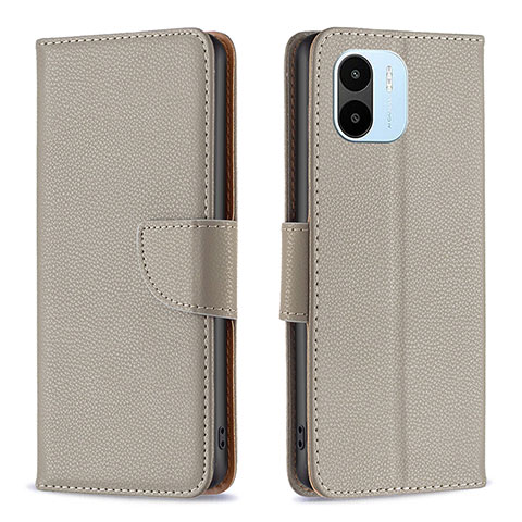 Coque Portefeuille Livre Cuir Etui Clapet B06F pour Xiaomi Redmi A1 Gris