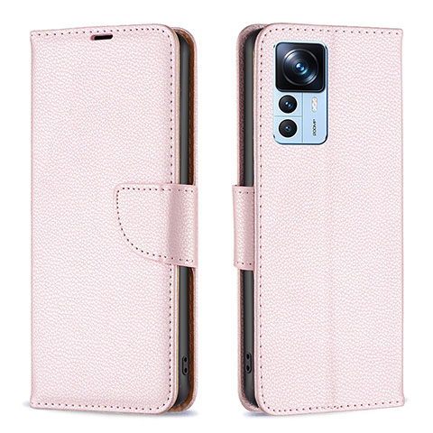 Coque Portefeuille Livre Cuir Etui Clapet B06F pour Xiaomi Redmi K50 Ultra 5G Or Rose