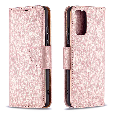 Coque Portefeuille Livre Cuir Etui Clapet B06F pour Xiaomi Redmi Note 10 4G Or Rose