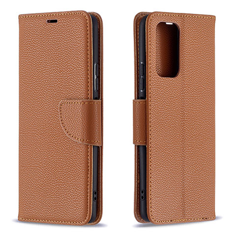 Coque Portefeuille Livre Cuir Etui Clapet B06F pour Xiaomi Redmi Note 10 Pro 4G Marron