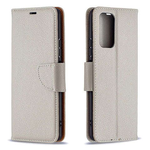 Coque Portefeuille Livre Cuir Etui Clapet B06F pour Xiaomi Redmi Note 10 Pro Max Gris