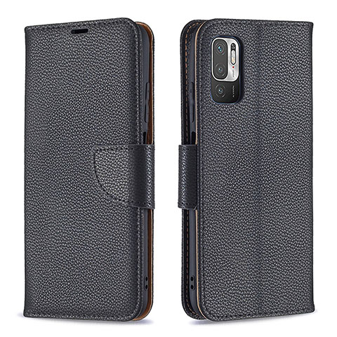 Coque Portefeuille Livre Cuir Etui Clapet B06F pour Xiaomi Redmi Note 10T 5G Noir