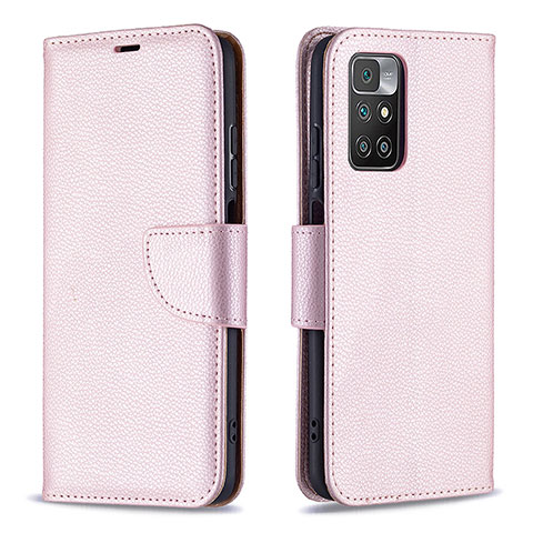 Coque Portefeuille Livre Cuir Etui Clapet B06F pour Xiaomi Redmi Note 11 4G (2021) Or Rose