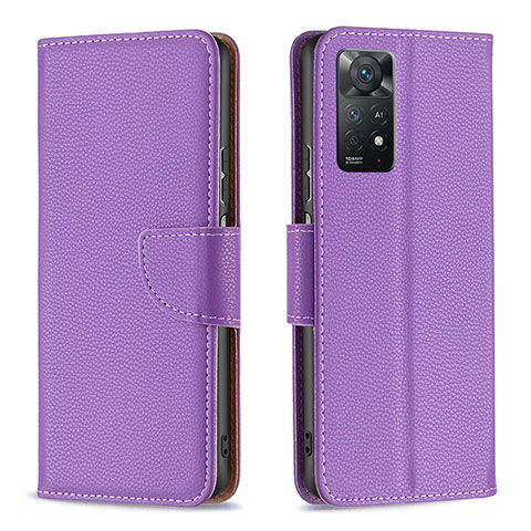 Coque Portefeuille Livre Cuir Etui Clapet B06F pour Xiaomi Redmi Note 11 Pro 4G Violet