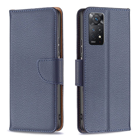 Coque Portefeuille Livre Cuir Etui Clapet B06F pour Xiaomi Redmi Note 11 Pro 5G Bleu