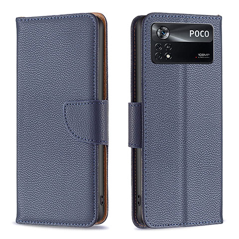 Coque Portefeuille Livre Cuir Etui Clapet B06F pour Xiaomi Redmi Note 11E Pro 5G Bleu