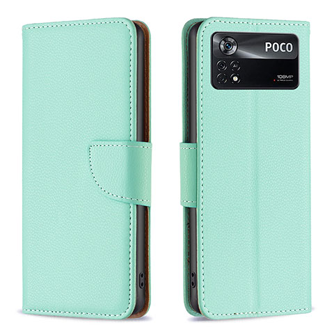 Coque Portefeuille Livre Cuir Etui Clapet B06F pour Xiaomi Redmi Note 11E Pro 5G Vert