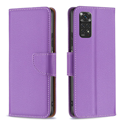 Coque Portefeuille Livre Cuir Etui Clapet B06F pour Xiaomi Redmi Note 11S 4G Violet