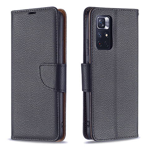 Coque Portefeuille Livre Cuir Etui Clapet B06F pour Xiaomi Redmi Note 11T 5G Noir