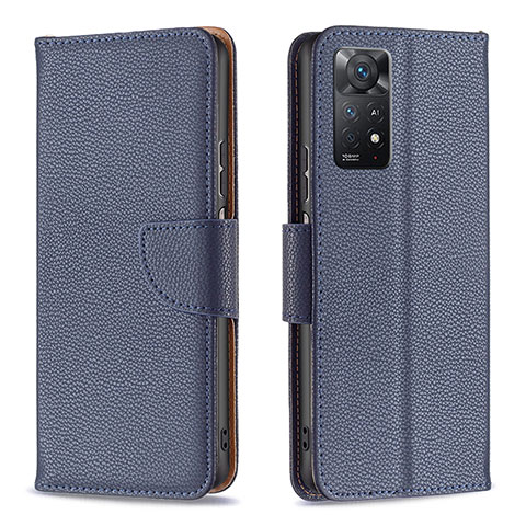 Coque Portefeuille Livre Cuir Etui Clapet B06F pour Xiaomi Redmi Note 12 Pro 4G Bleu