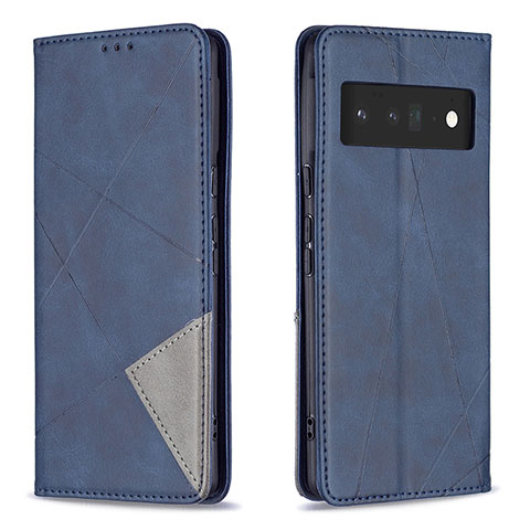 Coque Portefeuille Livre Cuir Etui Clapet B07F pour Google Pixel 6 Pro 5G Bleu